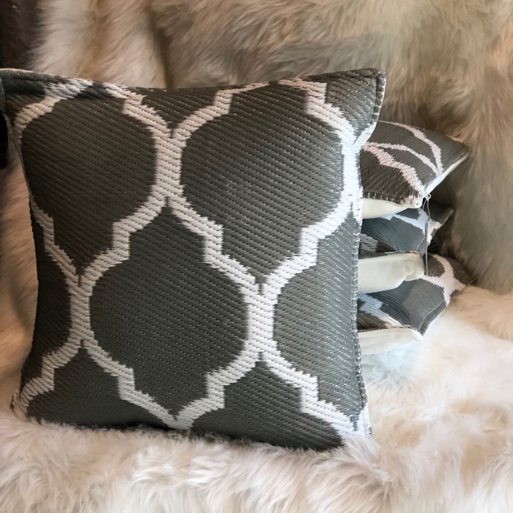 Grey Outdoor Pillows 20x20 Set of 4